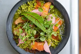 Restaurant Aspic, Teller mit Speise